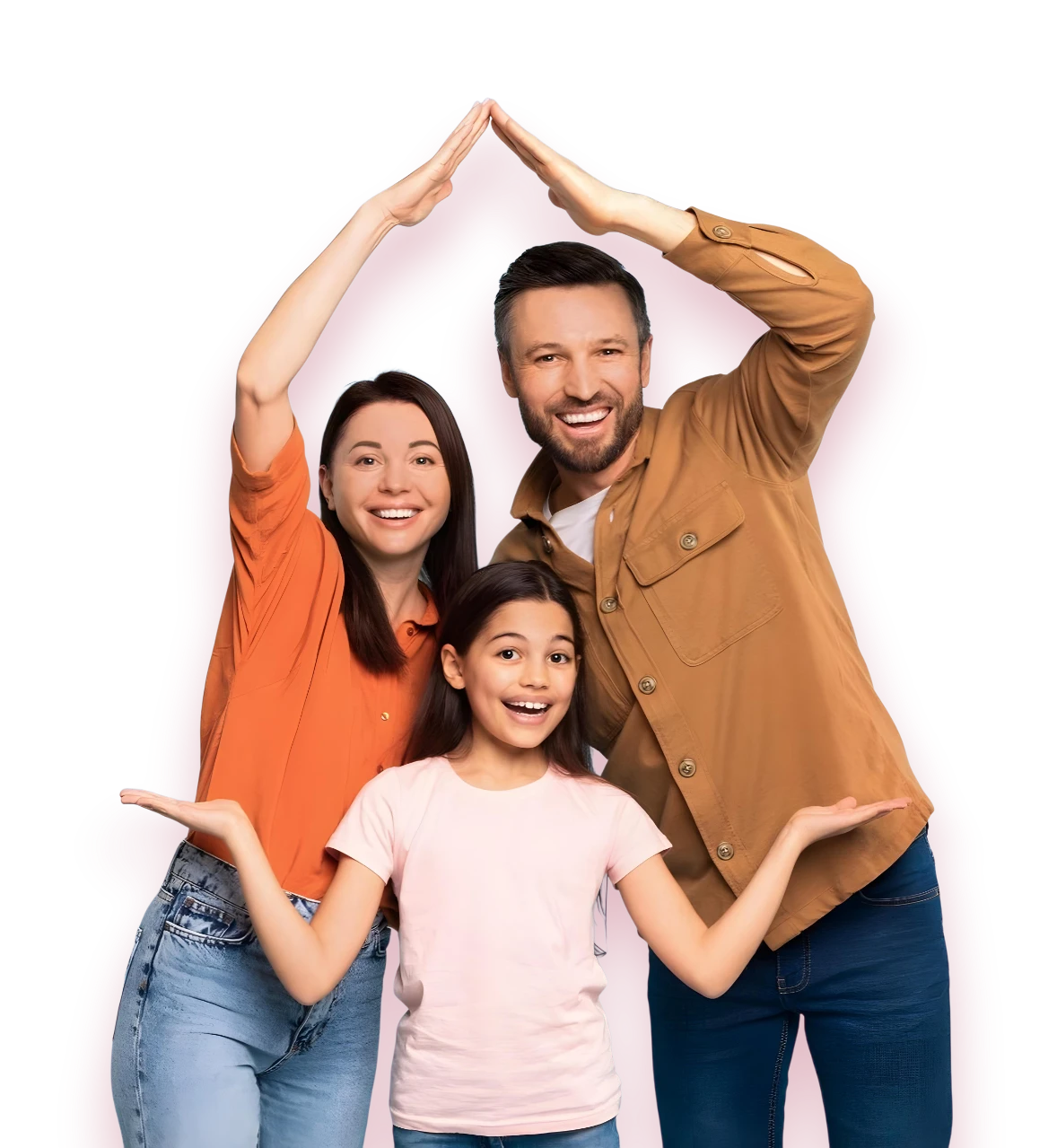 Happy family protected by insurance